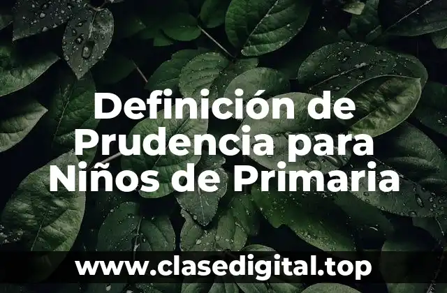 Definición de Prudencia para Niños de Primaria