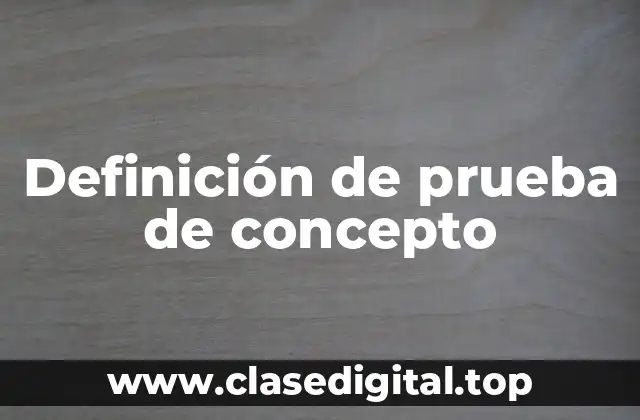 Definición de prueba de concepto