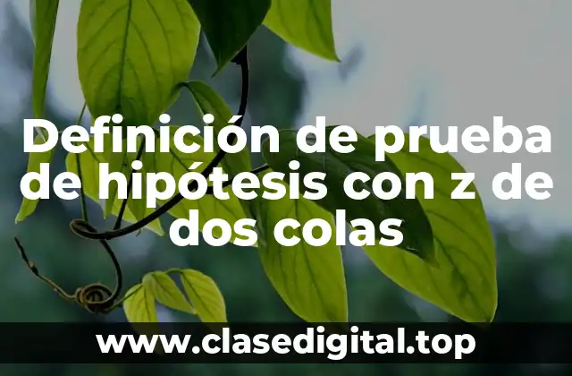 Definición de prueba de hipótesis con z de dos colas