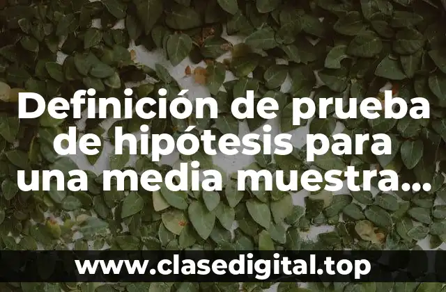 Definición de prueba de hipótesis para una media muestra grande