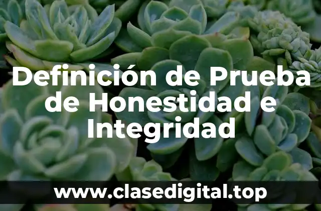 Definición de Prueba de Honestidad e Integridad
