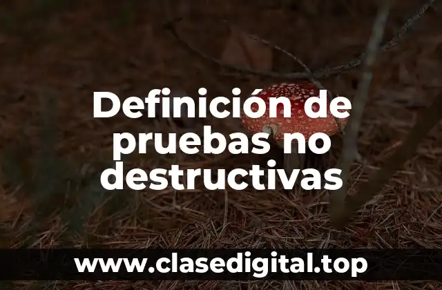 Definición de pruebas no destructivas