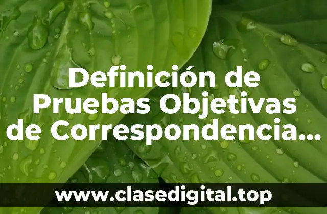 Definición de Pruebas Objetivas de Correspondencia Yahoo