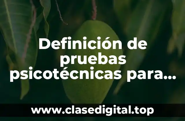 Definición de pruebas psicotécnicas para selección de personal