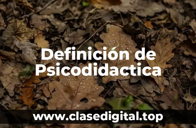 Definición de Psicodidactica