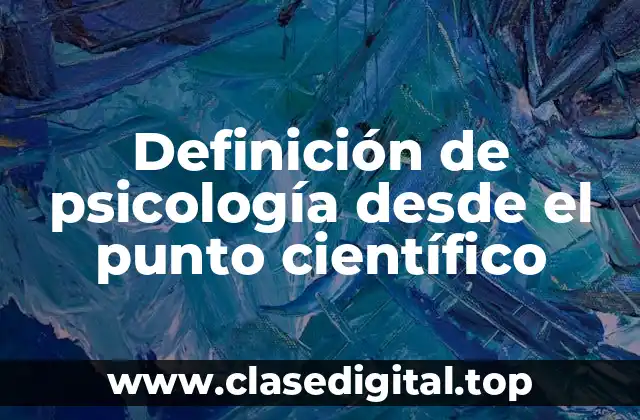 Definición técnica de psicología