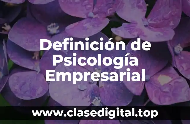 Definición de Psicología Empresarial