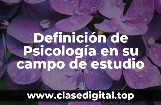 Definición de Psicología en su campo de estudio