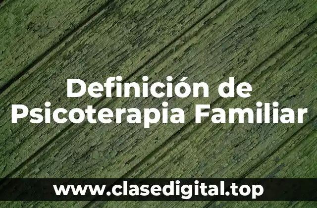 Definición de Psicoterapia Familiar