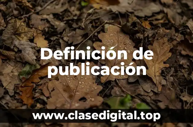 Definición técnica de publicación