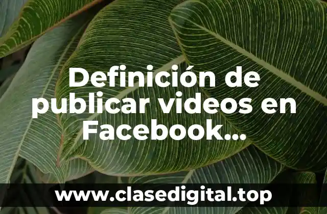 Definición de publicar videos en Facebook educativos