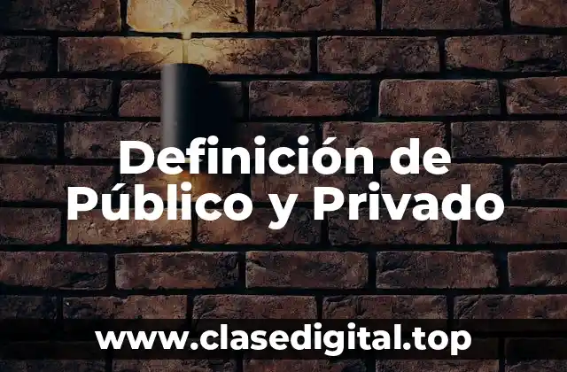 Definición de Público y Privado