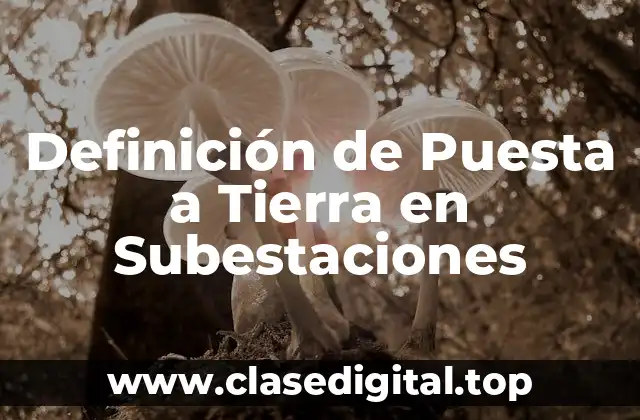 Definición de Puesta a Tierra en Subestaciones