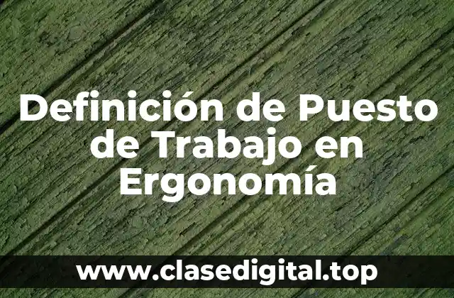 Definición de Puesto de Trabajo en Ergonomía