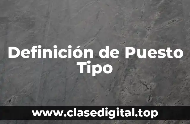 Definición de Puesto Tipo