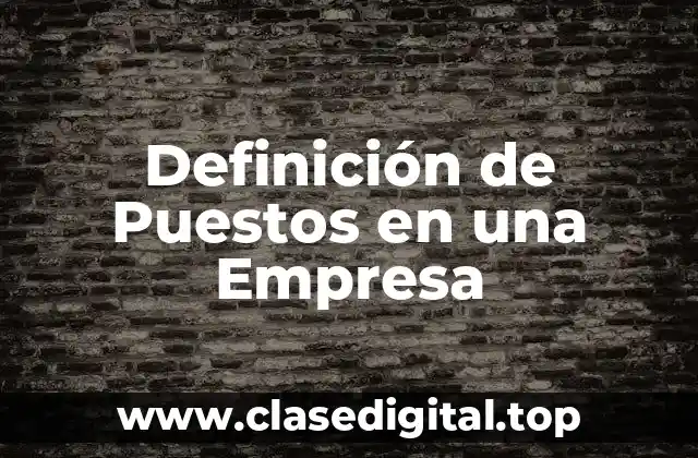 Definición de Puestos en una Empresa