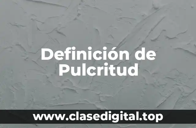 Definición técnica de Pulcritud