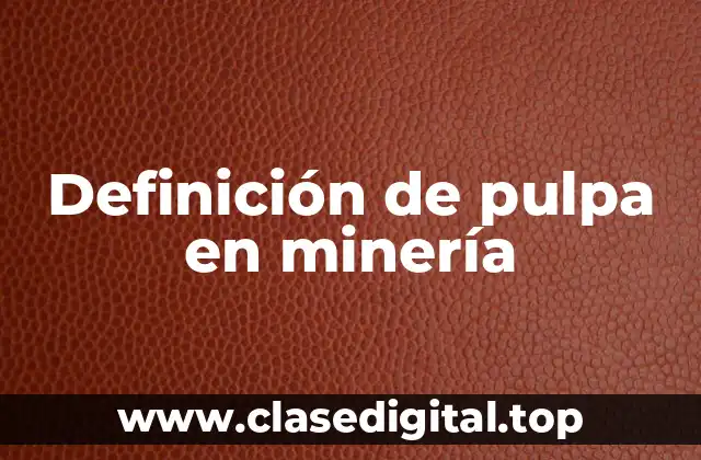 Definición de pulpa en minería