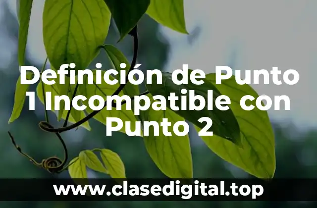 Definición técnica de Punto 1 Incompatible con Punto 2