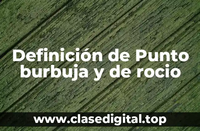 Definición de Punto burbuja y de rocio