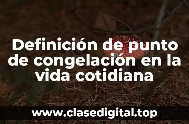 Definición de punto de congelación en la vida cotidiana