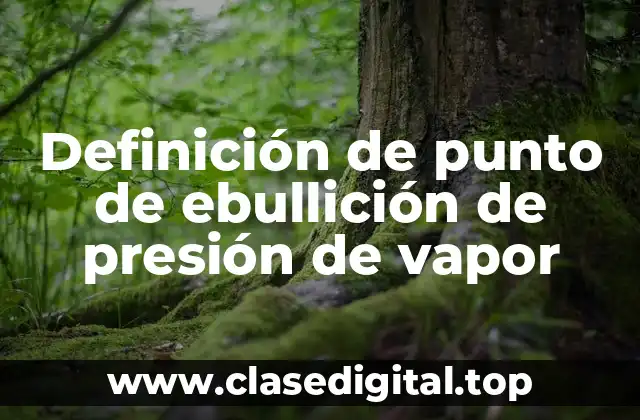 Definición de punto de ebullición de presión de vapor