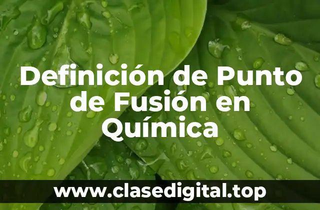 Definición técnica de Punto de Fusión