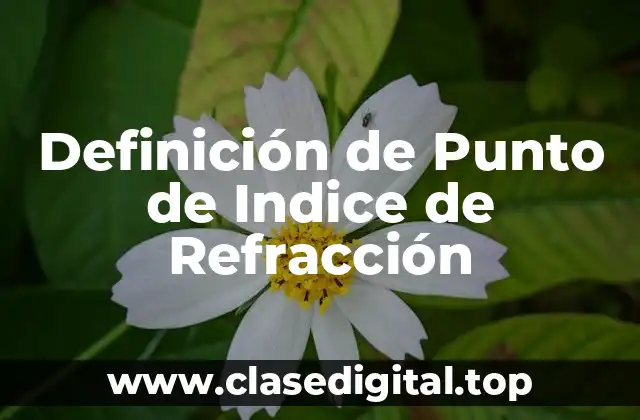 Definición de Punto de Indice de Refracción