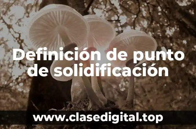Definición de punto de solidificación