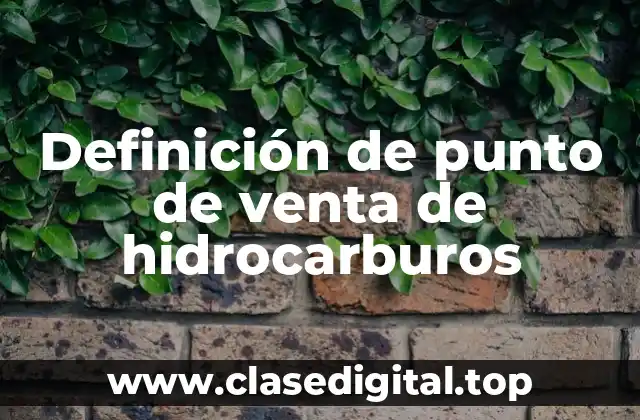 Definición técnica de punto de venta de hidrocarburos
