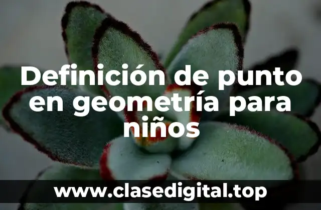 Definición de punto en geometría para niños