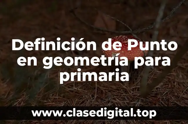 Definición de Punto en geometría para primaria