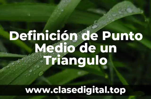 Definición de Punto Medio de un Triangulo