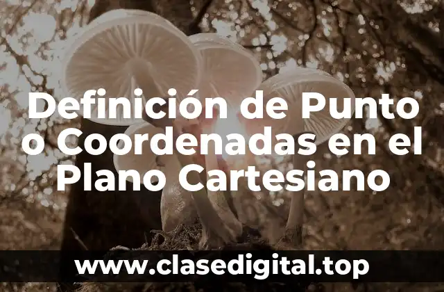 Definición de Punto o Coordenadas en el Plano Cartesiano