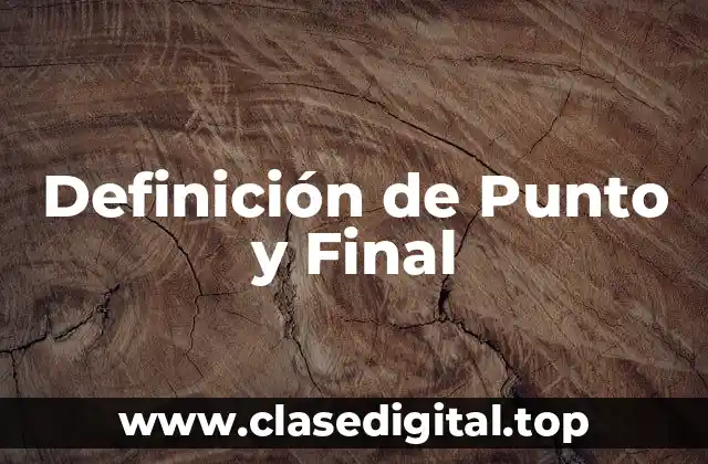 Definición de Punto y Final