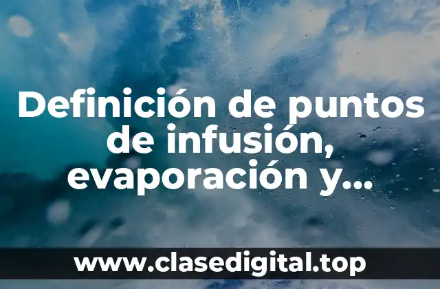 Definición técnica de puntos de infusión, evaporación y solidificación