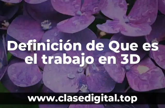 Definición de Que es el trabajo en 3D