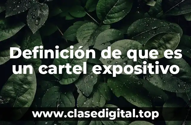 Definición de que es un cartel expositivo