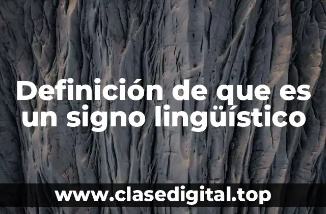 Definición de que es un signo lingüístico