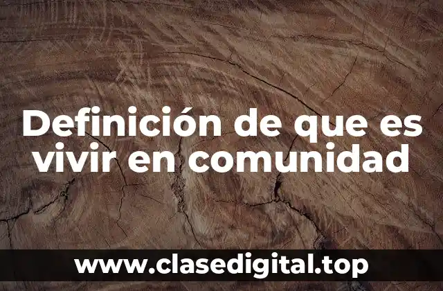 Definición de que es vivir en comunidad