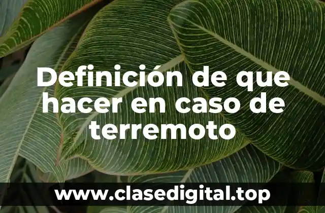 Definición de que hacer en caso de terremoto