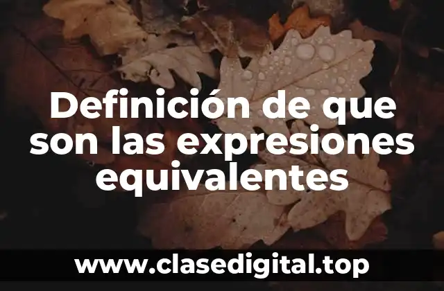 Definición técnica de expresiones equivalentes