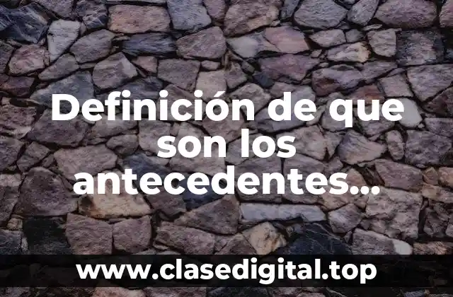 Definición de que son los antecedentes económicos