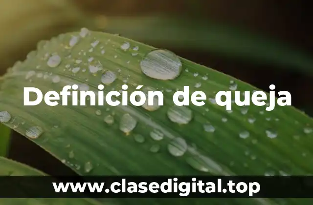 Definición técnica de queja