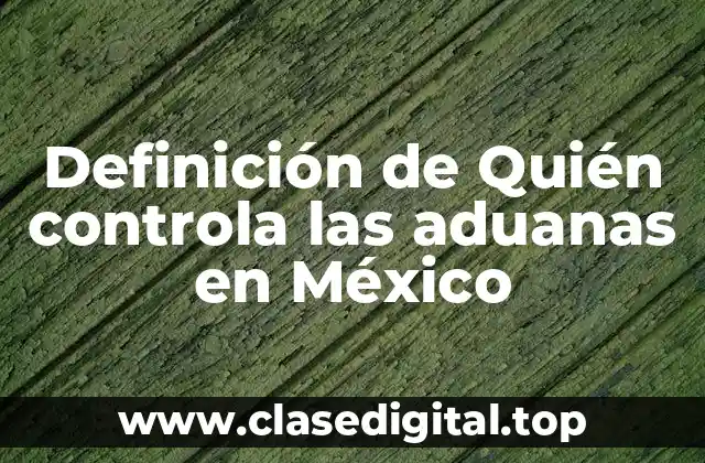 Definición de Quién controla las aduanas en México