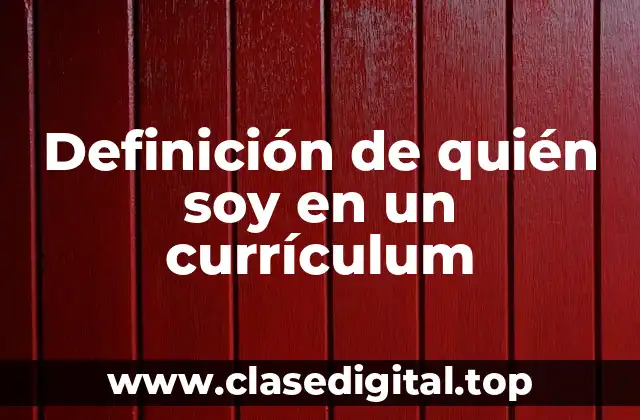 Definición técnica de quién soy en un currículum