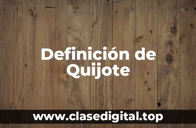 Definición de Quijote