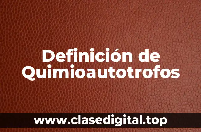 Ejemplos de Quimioautótrofos