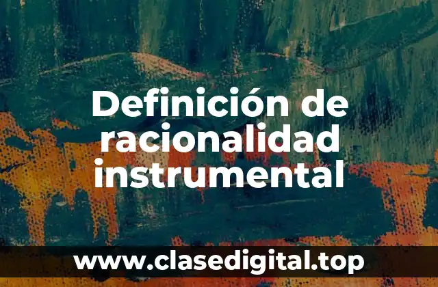 Definición de racionalidad instrumental