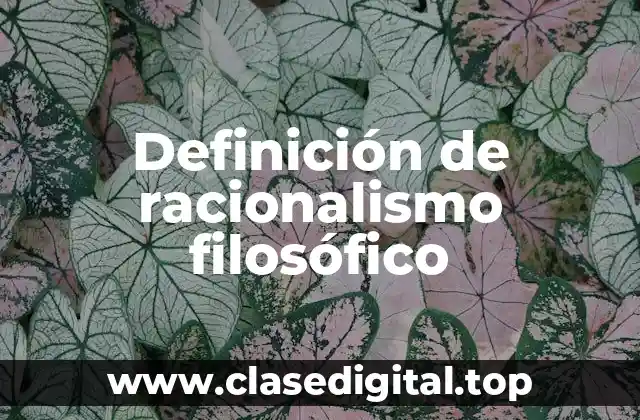 Definición técnica de racionalismo filosófico